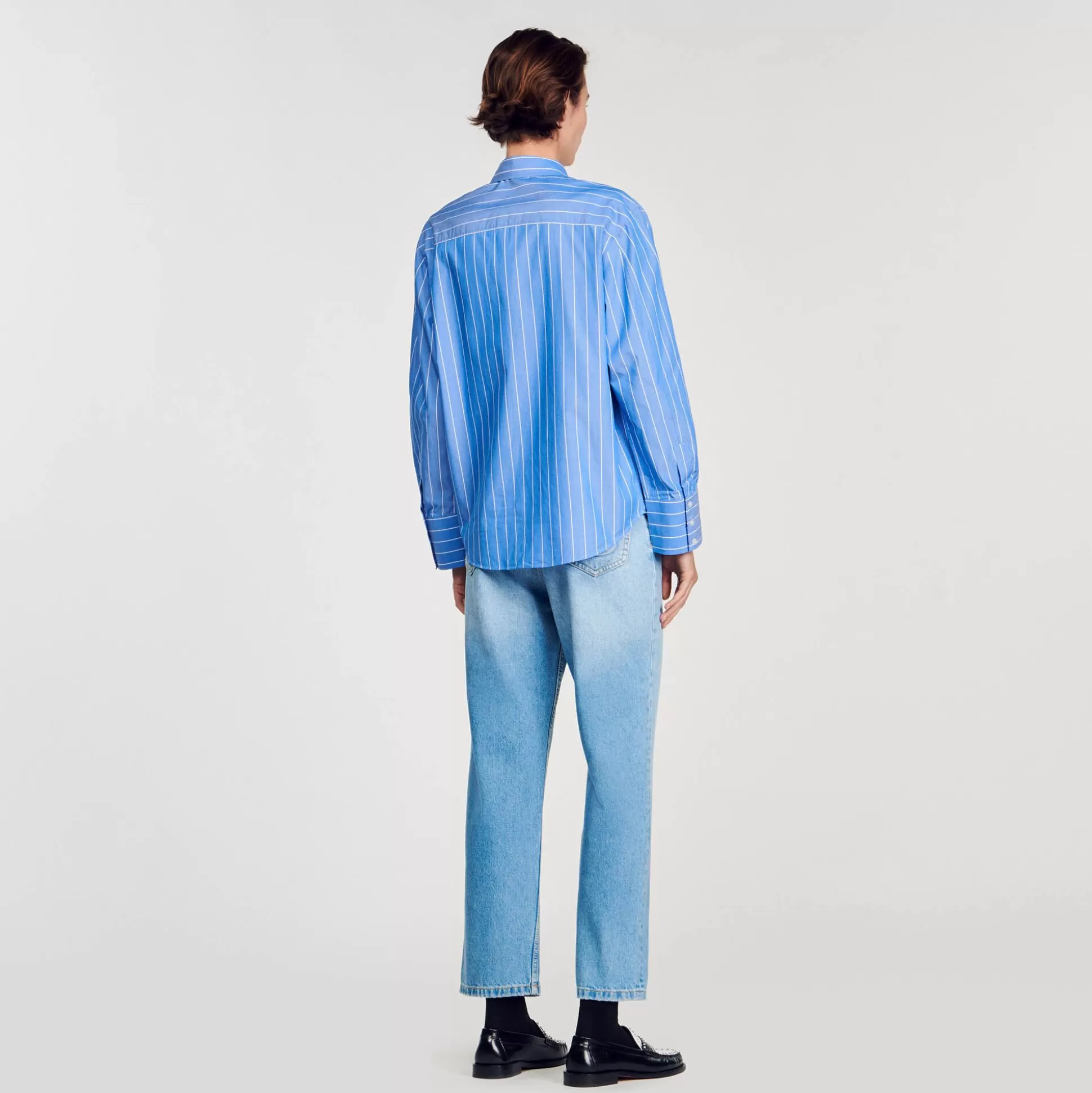 Mujer Sandro Paris Tops & Camisas<Camisa A Rayas Y Corazon De Brillantes