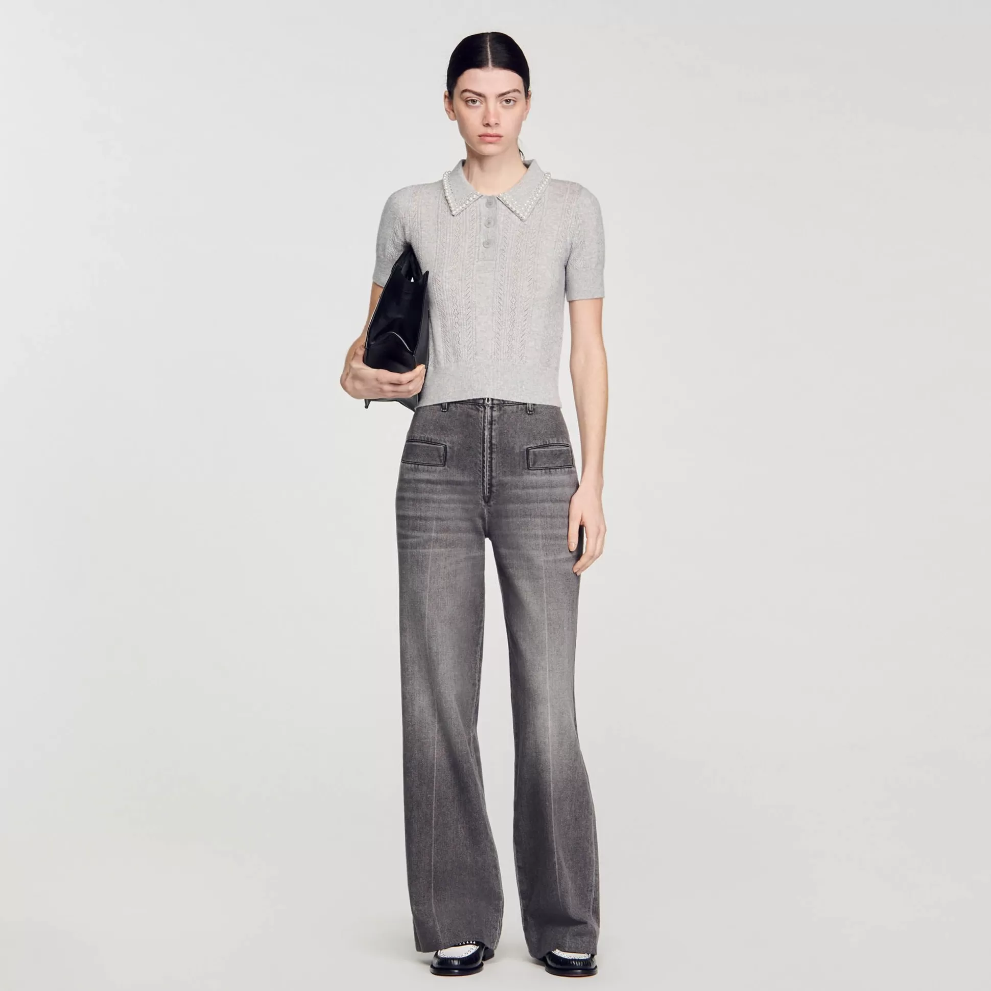 Mujer Sandro Paris Jerseys & Cárdigans<Jersey Corto Tipo Polo