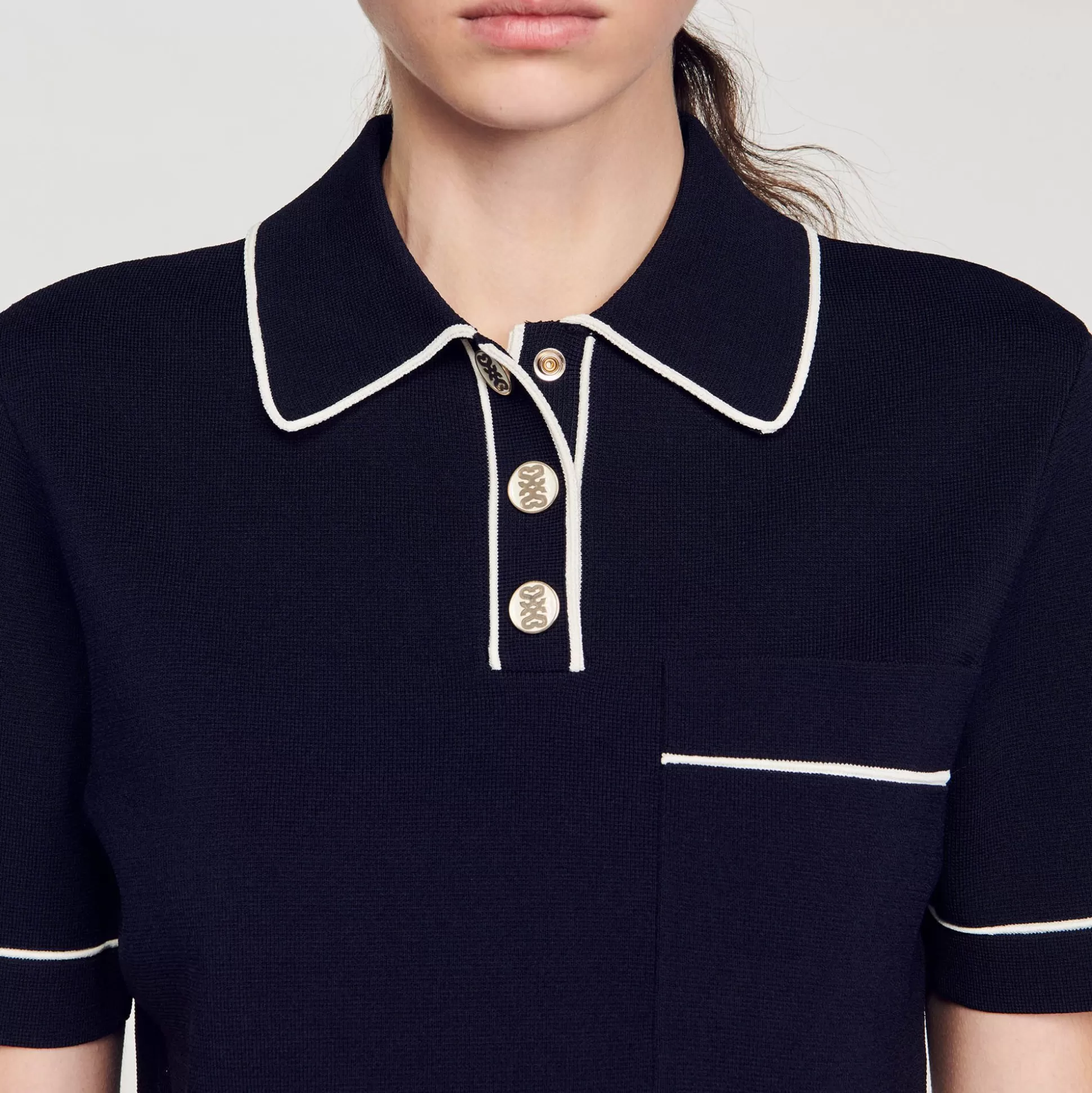 Mujer Sandro Paris Jerseys & Cárdigans<Jersey Corto Tipo Polo