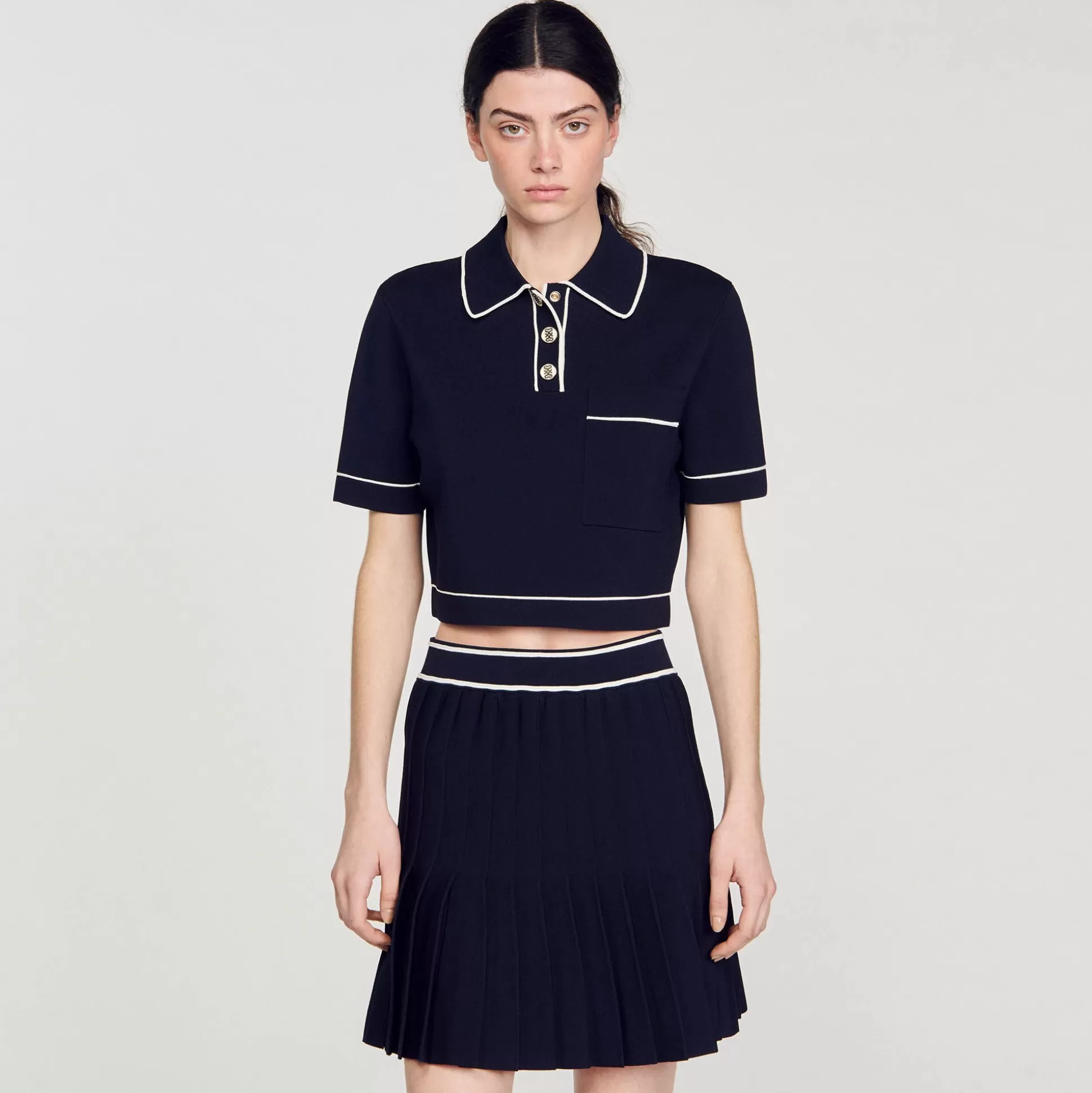 Mujer Sandro Paris Jerseys & Cárdigans<Jersey Corto Tipo Polo