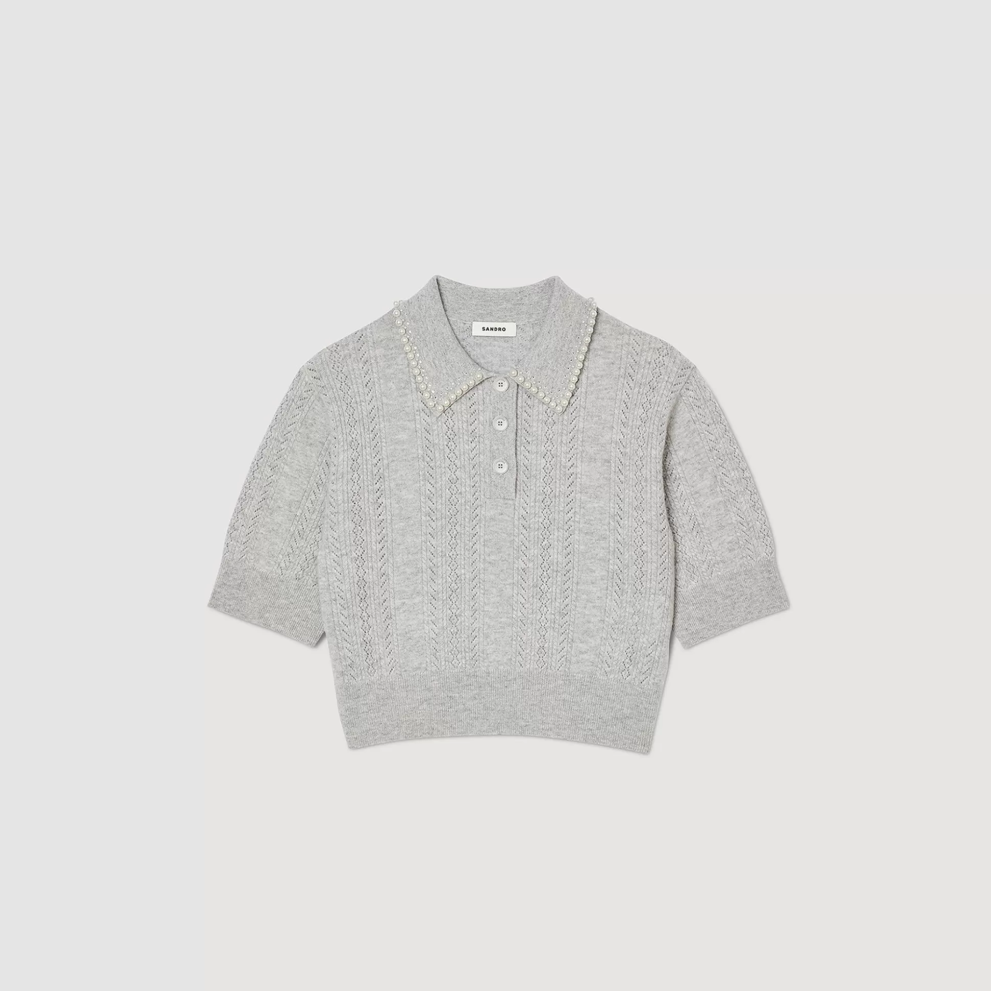 Mujer Sandro Paris Jerseys & Cárdigans<Jersey Corto Tipo Polo