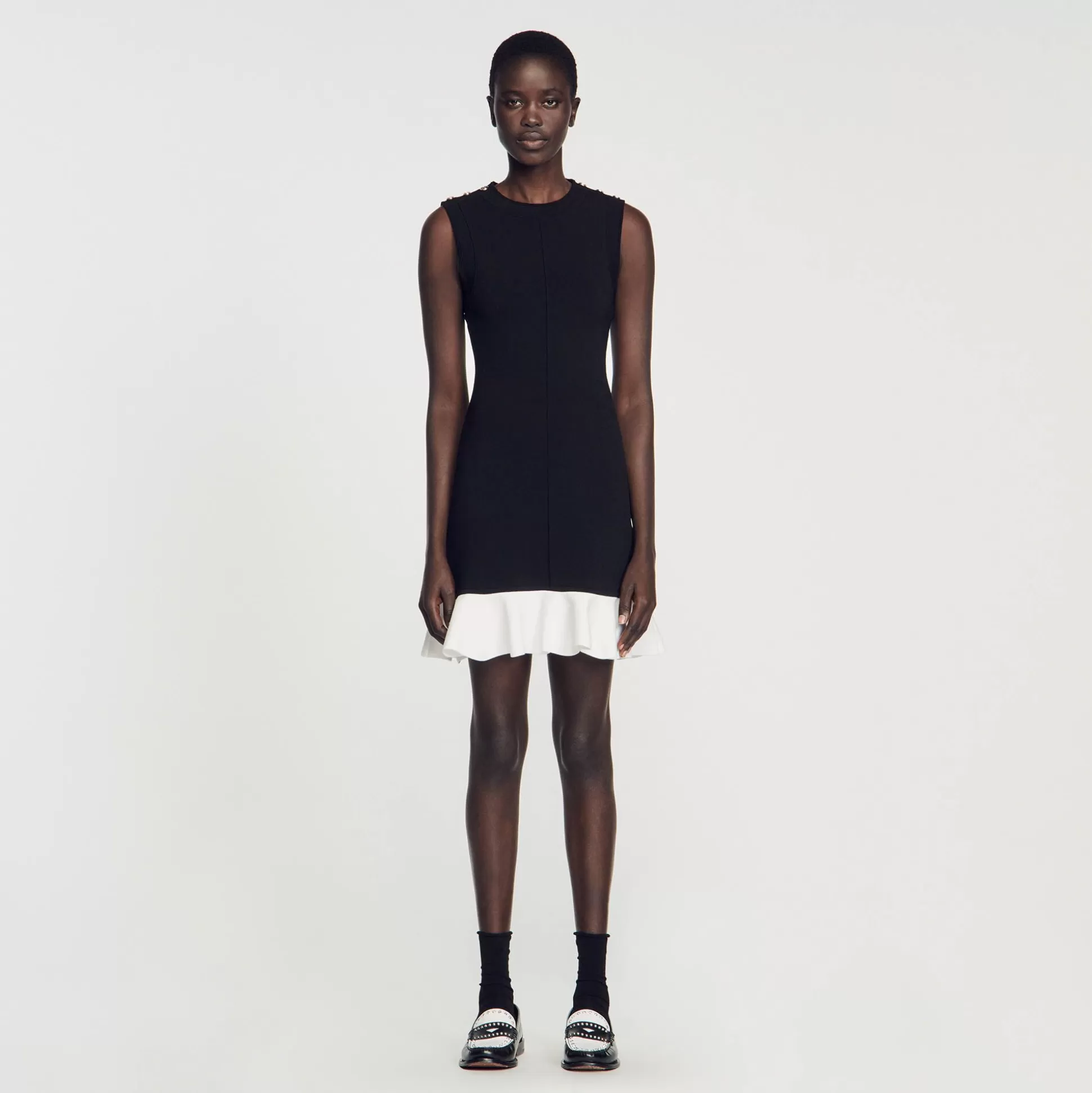 Mujer Sandro Paris Vestidos<Vestido Corto Bicolor